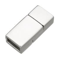Rechteck Edelstahl Magnetverschluss, plattiert, keine, 17.5x8x5mm, Bohrung:ca. 6x2.5mm, verkauft von PC