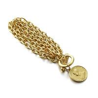 Zinc Alloy Bracelet, plated, for man, golden, 22mm .5 cm 