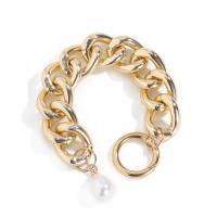 Bracelets en aluminium, avec perle, chaîne de torsion ovale & pour femme, plus de couleurs à choisir .5 pouce, Vendu par PC
