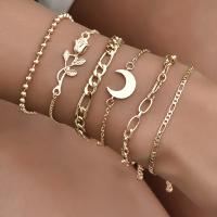 Fashion Zinc Alloy Bracelets, bracelet, plated, 6 pieces & for woman, golden cm 