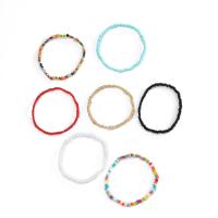 Glass Seed Beads Bracelets, Seedbead, handmade, elastic & for woman, mixed colors .2 Inch 