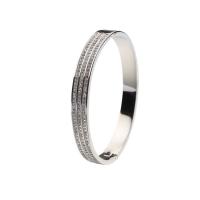 Stainless Steel Bangle, plated, fashion jewelry & for woman & with rhinestone 