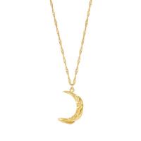 Brass Jewelry Necklace, with 2.36inch extender chain, Moon, gold color plated, fashion jewelry & for woman, 5mm .54 Inch 