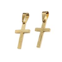 Colgantes de Cruces de acero inoxidable, dorado, 20x11x1mm, Vendido por UD