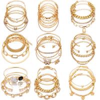 Zinc bracelets en strass en alliage , alliage de zinc, Bracelet, Placage, pour femme & avec strass, plus de couleurs à choisir .5 pouce, Vendu par fixé