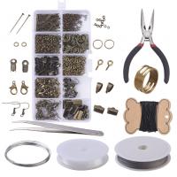 Kit de Fornitras de DIY Joyería, aleación de zinc, con alambre de cola de tigre, chapado, color mixto, Vendido por Set