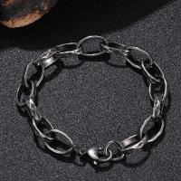 Stainless Steel Chain Bracelets, 316 Stainless Steel, 316 stainless steel lobster clasp, silver color plated, Unisex & double link chain, original color, 10mm Approx 9.1 Inch 