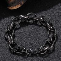 Stainless Steel Chain Bracelets, 316 Stainless Steel, 316 stainless steel lobster clasp, silver color plated, Unisex & double link chain, original color, 15mm Approx 9.6 Inch 