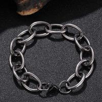 Stainless Steel Chain Bracelets, 316 Stainless Steel, 316 stainless steel lobster clasp, silver color plated, Unisex & double link chain, original color, 15mm Approx 9.3 Inch 