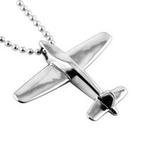 Titanium Steel Jewelry Necklace, Airplane, polished, Unisex Approx 19.68 Inch 