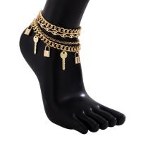 Zinc Alloy Anklet, with Iron, plated, for woman .5 Inch 