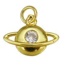 Cubic Zirconia Brass Pendants, gold color plated, micro pave cubic zirconia Approx 2.5mm 