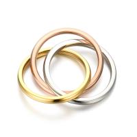 Stainless Steel Three Finger Ring, plated, Unisex mixed colors, 2mm 