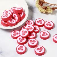 Polymer Clay Jewelry Beads, Flat Round, stoving varnish, DIY red Approx 1.5mm 