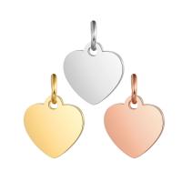 pendentifs de cœur en inox , acier inoxydable, coeur, poli, bijoux de mode & unisexe, plus de couleurs à choisir Vendu par sac