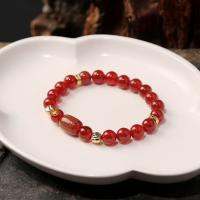 Red Agate Bracelets, with Green Agate, 14K gold-filled, Unisex, 8mm,11*14mm,14-16cm 