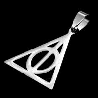 Stainless Steel Pendants, Triangle, original color 