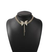 Rhinestone Zinc Alloy Necklace, Butterfly, for woman & with rhinestone cm 