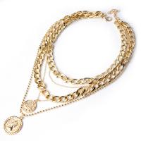 Fashion Multi Layer Necklace, Zinc Alloy, plated, for woman 
