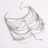 Zinc Alloy Anklet, plated, for woman, silver color cm 