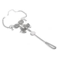 Fashion Toe Anklet, Zinc Alloy, plated, for woman, silver color 