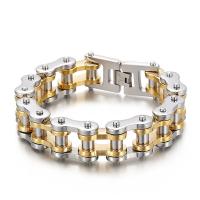 Titanium Steel Bracelet, fashion jewelry & for man, gold 