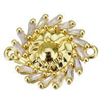 Cubic Zirconia Micro Pave Brass Connector, gold color plated, micro pave cubic zirconia Approx 1.5mm 