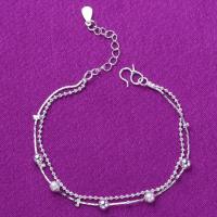 Sterling Silver Bracelets, 925 Sterling Silver, silver color plated, fashion jewelry & for woman 