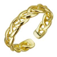 Brass Cuff Finger Ring, gold color plated, hollow, 4.5mm, US Ring 