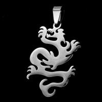 Stainless Steel Animal Pendants, Dragon, original color 