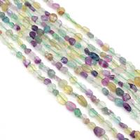 Fluorit Perlen, Klumpen, DIY, farbenfroh, 6-8mm, Länge:38 cm, verkauft von Strang