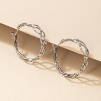 Zinc Alloy Hoop Earring, plated, fashion jewelry & for woman, original color 