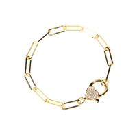 Cubic Zirconia Micro Pave Brass Bracelet, plated, fashion jewelry & Unisex & micro pave cubic zirconia .69 Inch 
