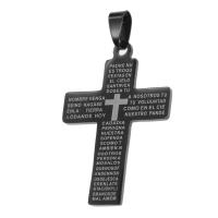 Нержавеющая сталь крест подвески, нержавеющая сталь, Kресты, черный продается PC