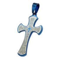 Нержавеющая сталь крест подвески, нержавеющая сталь, Kресты, голубой продается PC