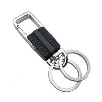 Zinc Alloy Key Clasp, with Silicone, Unisex, black 