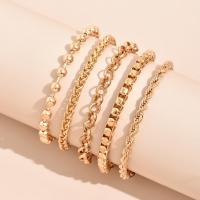 Iron Bracelets, with 1.96 extender chain, plated, 5 pieces & fashion jewelry & Unisex .69 Inch 