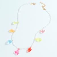 Акриловые ожерелье, канифоль, с Акрил, ювелирные изделия моды & мяч цепь & Женский, разноцветный, продается Strand
