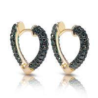 Zinc Alloy Huggie Hoop Earring, Heart, gold color plated, fashion jewelry & for woman & with rhinestone 