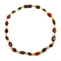 Amber Necklace, polished, for children, mixed colors cm 