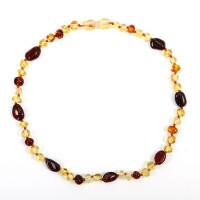 Amber Necklace, polished, for children, mixed colors cm 