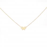 Stainless Steel Jewelry Necklace, with Titanium Steel, Bowknot, for woman, golden, 18.5mm .5 cm 