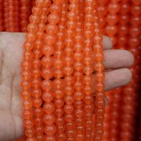 Orange Chalcedony Beads, Round, polished, Natural & DIY .96 Inch 