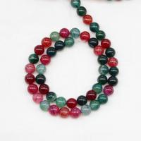 Gefärbte Achat Perlen, Turmalin Farbe Achat, rund, poliert, Natürliche & DIY & verschiedene Größen vorhanden, Länge:14.96 ZollInch, verkauft von Strang