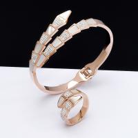 Titanium Steel Open Finger Ring, rose gold color plated, Unisex white 