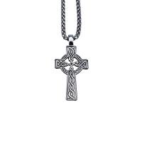 Stainless Steel Cross Pendants, platinum color plated, hollow 