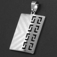 Stainless Steel Pendants, Rectangle, mixed colors 