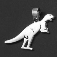 Colgantes de acero inoxidable de animales, Dinosaurio, color original, 24x42x1mm, Vendido por UD