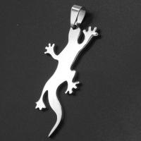 Stainless Steel Animal Pendants, Gecko, original color 