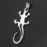 Stainless Steel Animal Pendants, Gecko, original color 